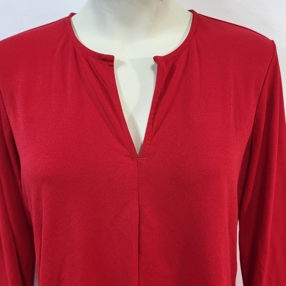 Lauren Ralph Lauren Red Long Sleeve Blouse - Picture 4 of 10